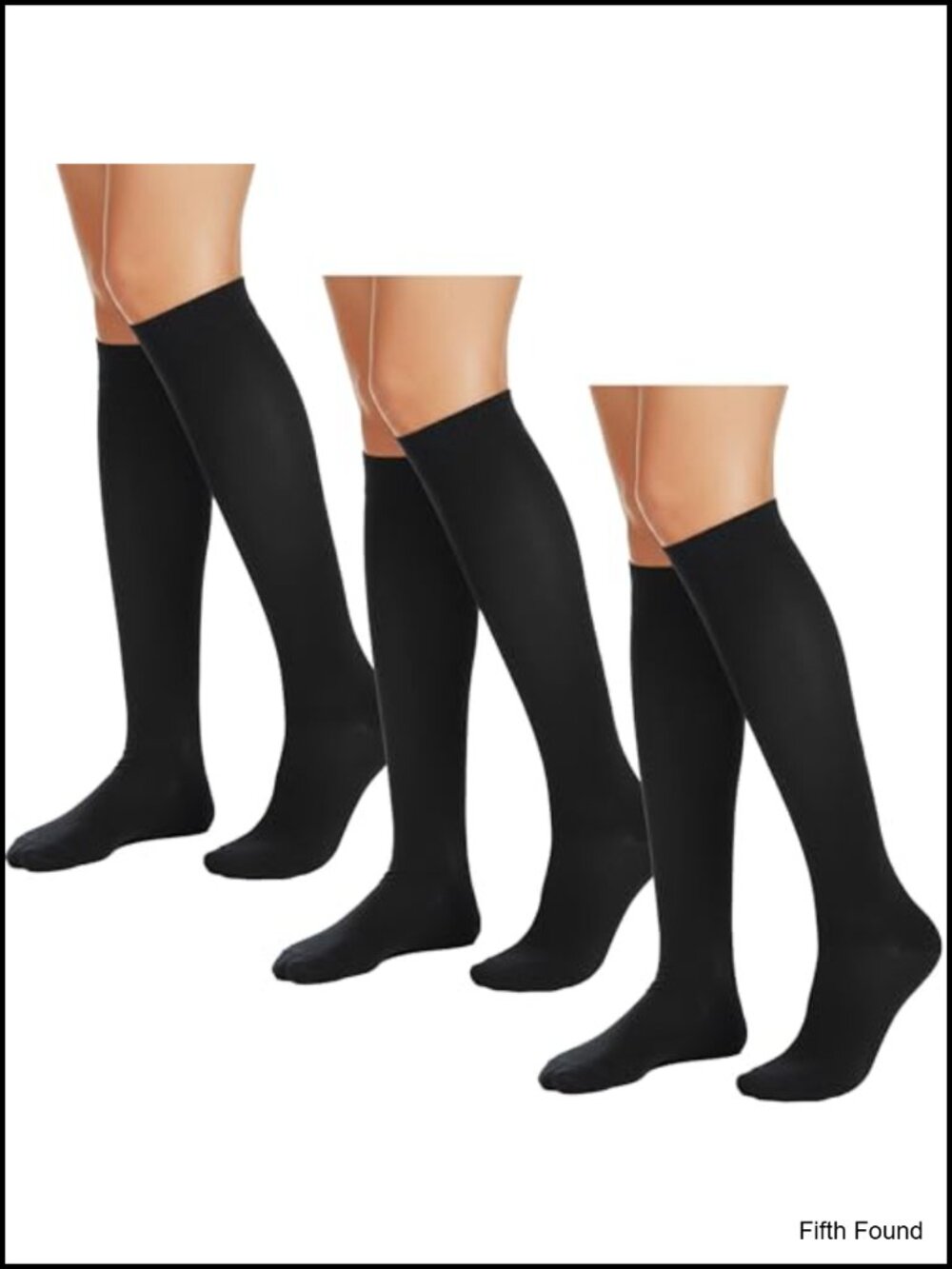 Over the Calf Knee High Trouser Socks 3 Pack Cotton Blend Reinforced